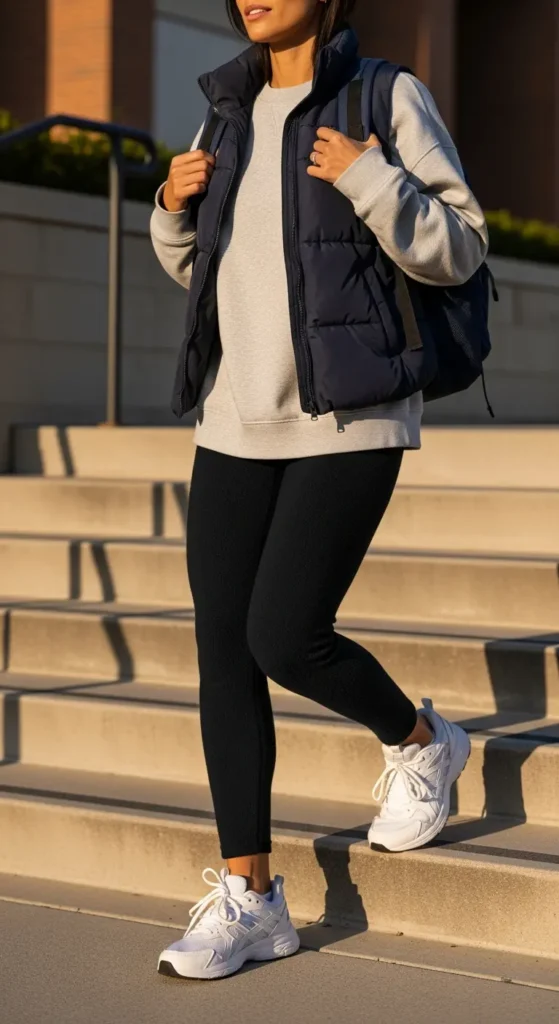 Athleisure winter school outfit