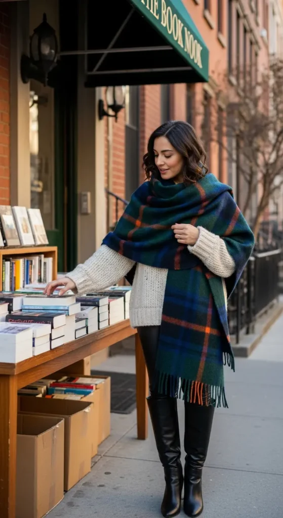 Blanket scarf NYC outfit