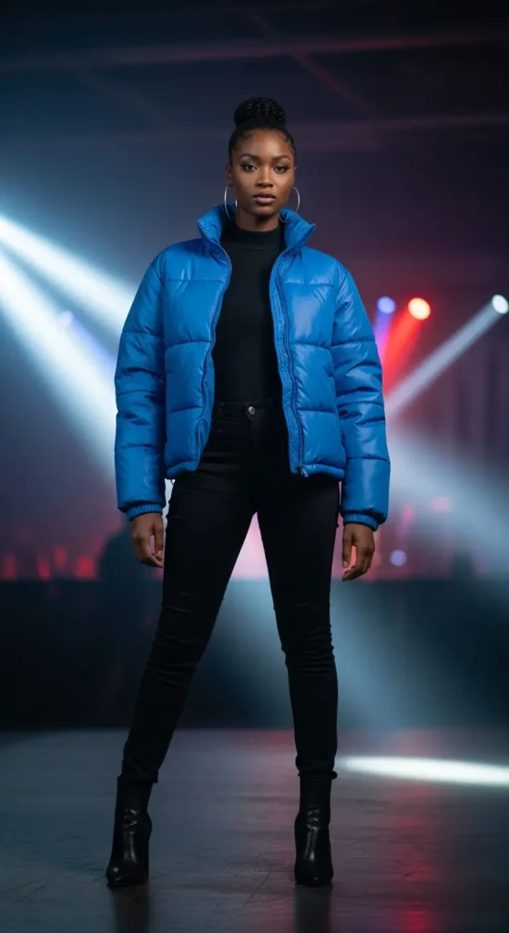 Bold color winter concert look