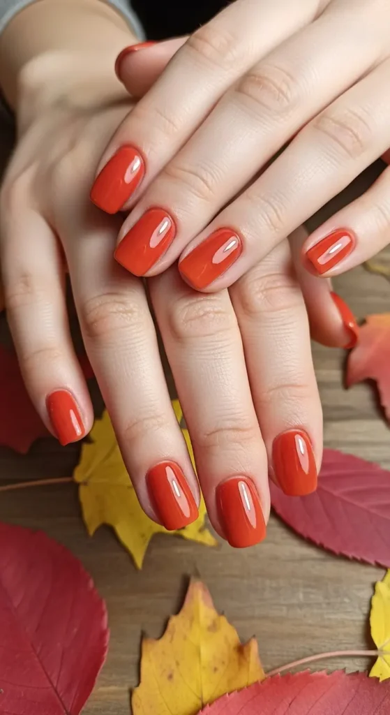 Burnt orange fall nails