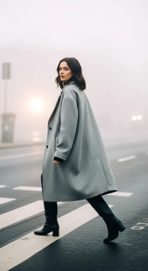 Charcoal brunette winter hair