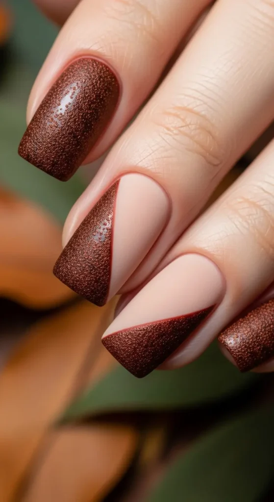 Color block fall nails