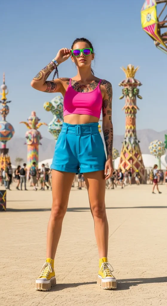 Colorblock festival outfit ideas