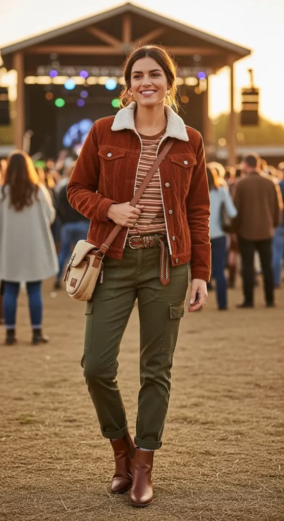 Corduroy country concert look