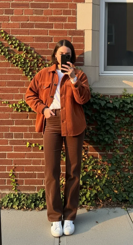 Corduroy winter school outfit