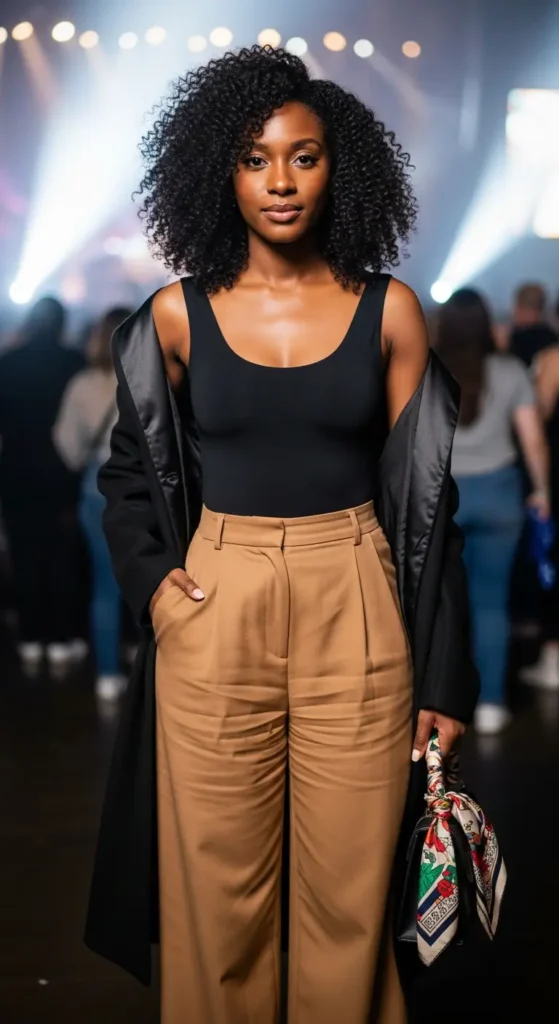 Curls-friendly concert outfit