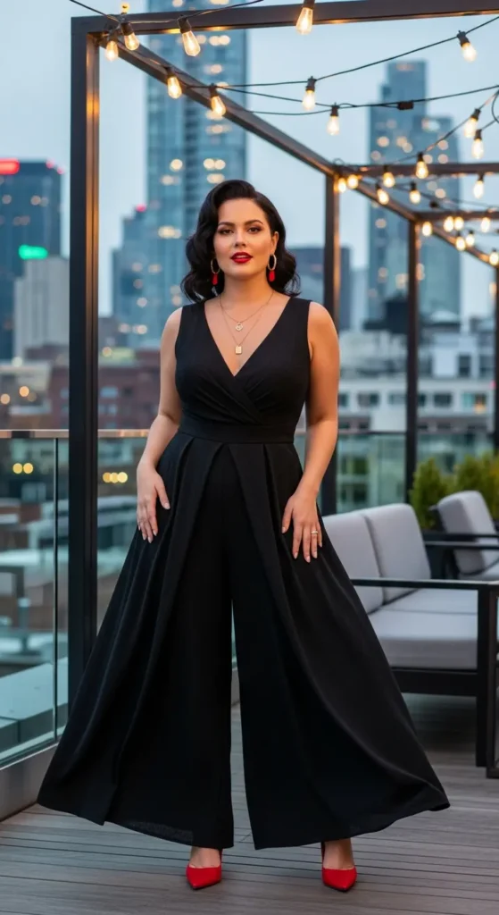 Curvy jumpsuit party look