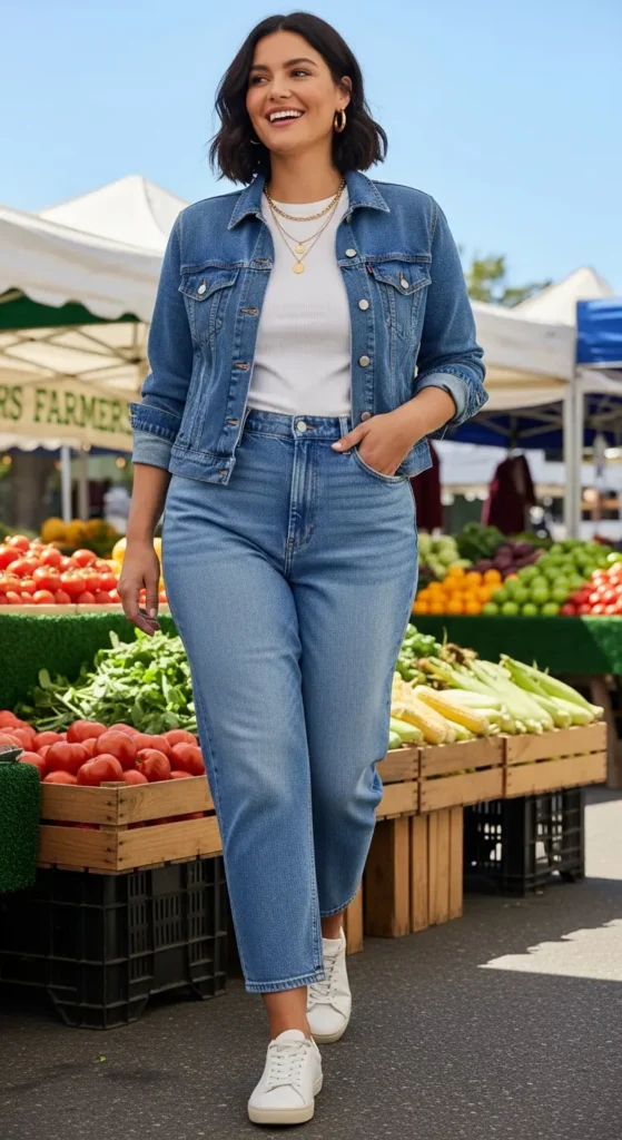 Denim outfit midsize styling