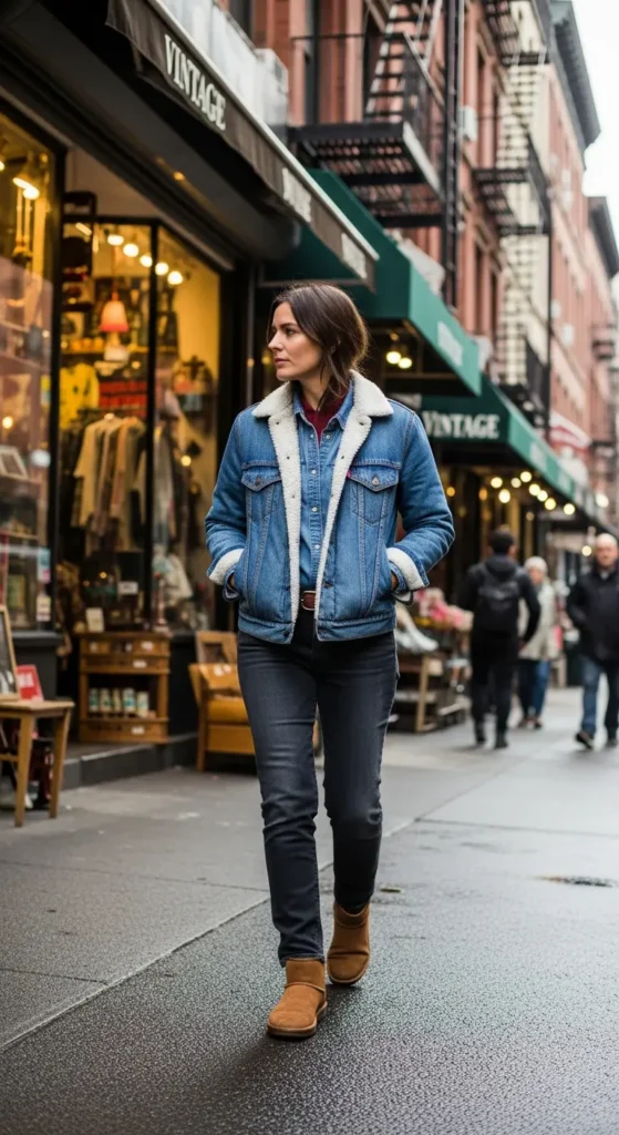 Denim winter outfit NYC