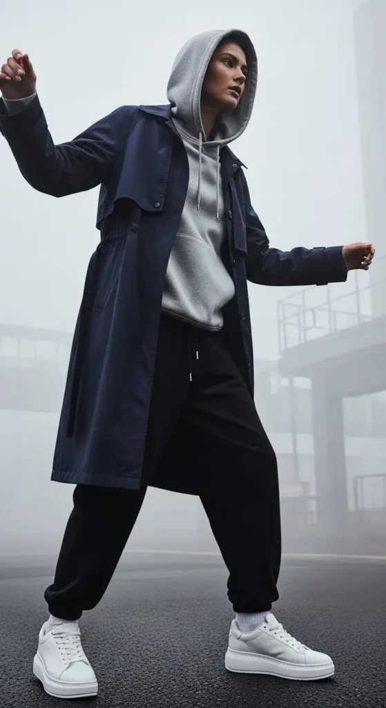 Double hooded coat style