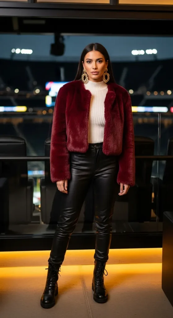 Glam gameday winter outfit