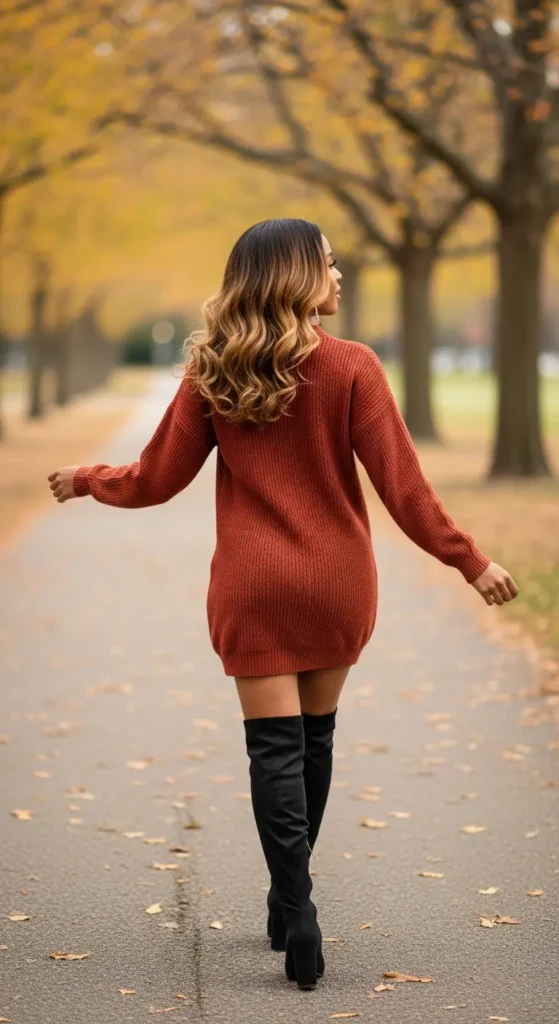 Golden brown highlights Black hair