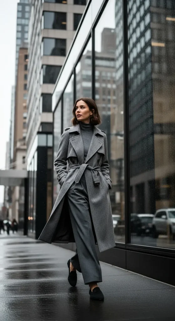 Gray monochrome NYC winter