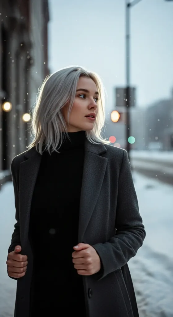 Icy blonde winter hair