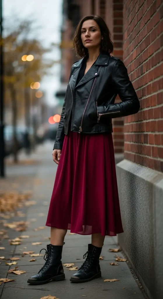 Leather jacket fall style