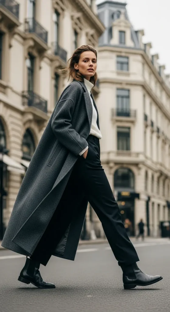 Long winter coat outfit ideas