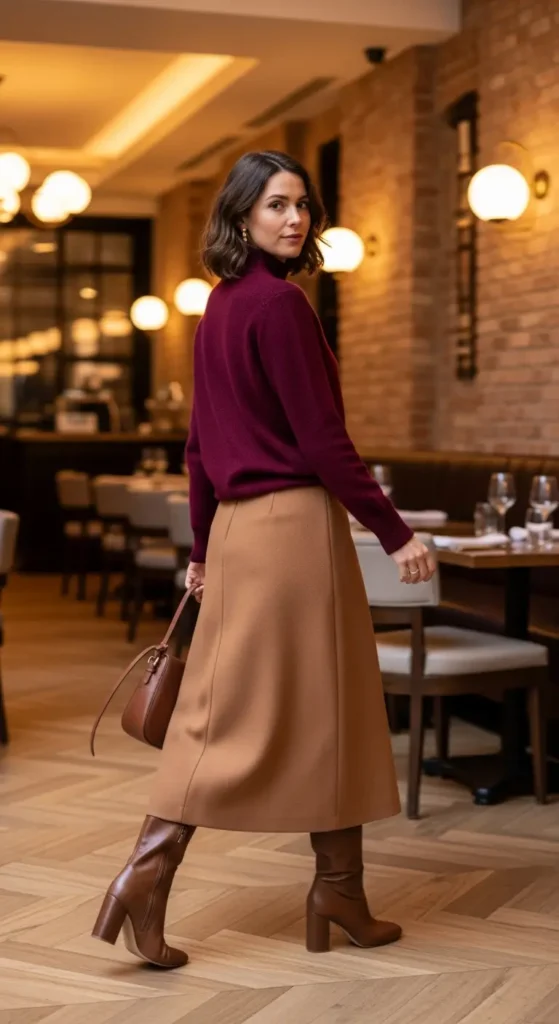 Luxe knit corporate holiday ensemble