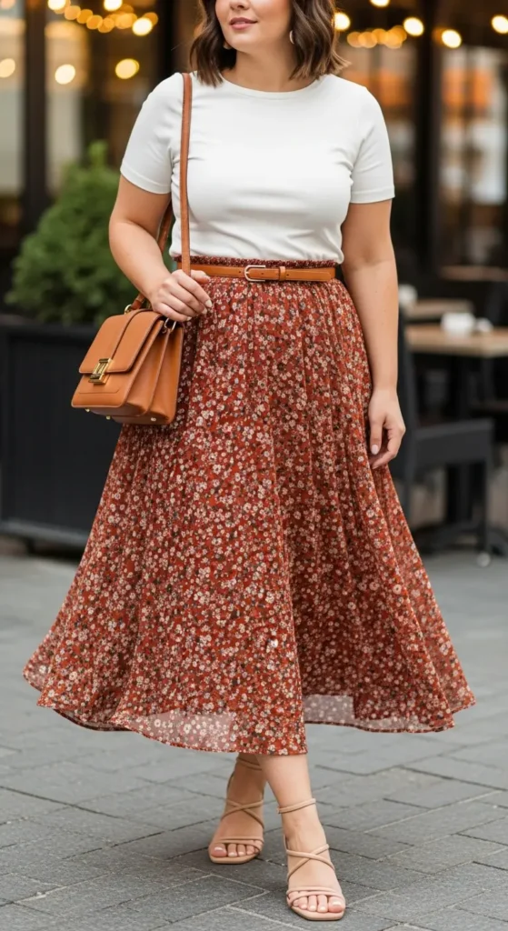 Midsize midi skirt outfit