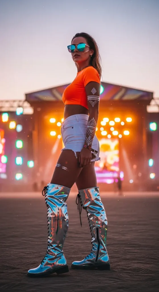 Neon desert rave outfit