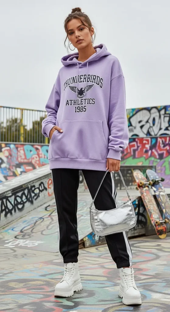 Oversized hoodie streetwear look