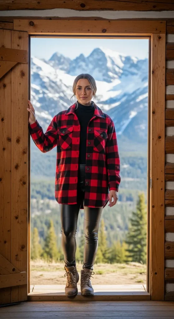 Plaid shacket fall outfits