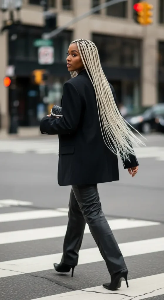 Platinum blonde braids