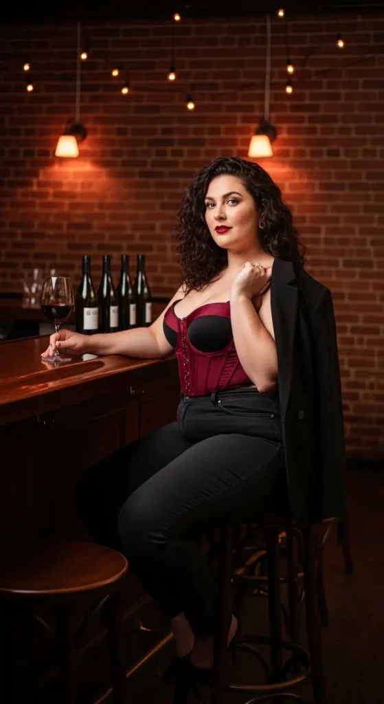 Plus size corset night outfit