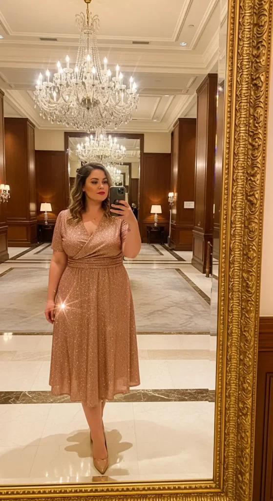 Plus size glitter party outfit