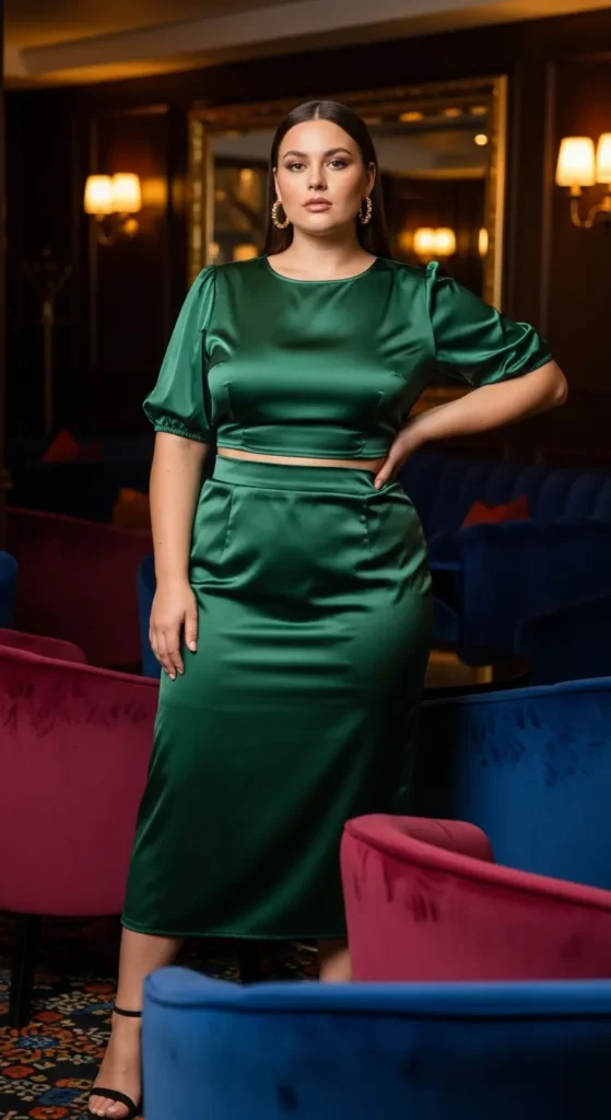 Plus size two-piece party outfit