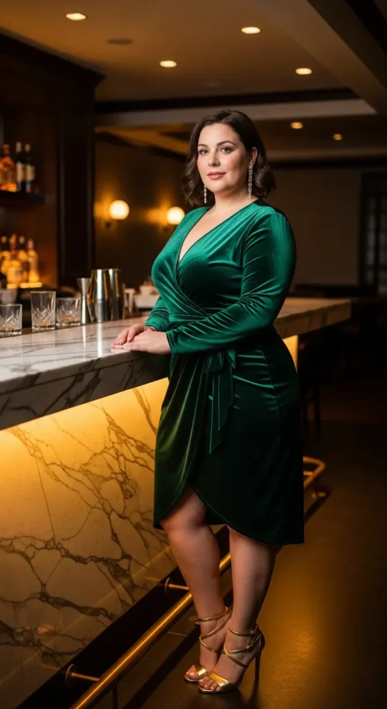 Plus size velvet party dress