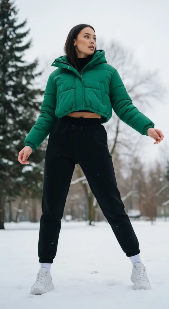 Puffer coat with hood