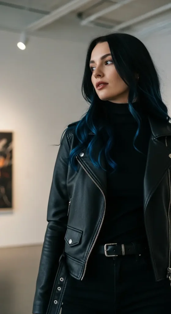 Raven black winter hair