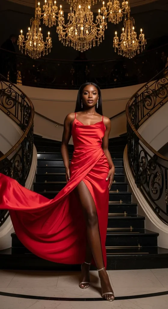 Red NYE dress Black women