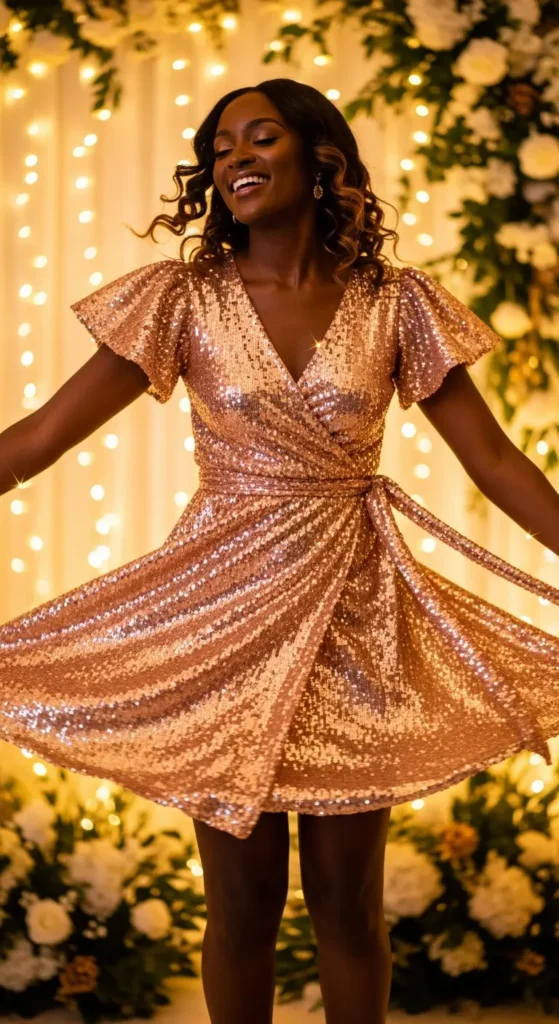 Rose gold NYE outfit