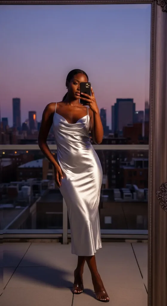 Silver NYE dress melanin