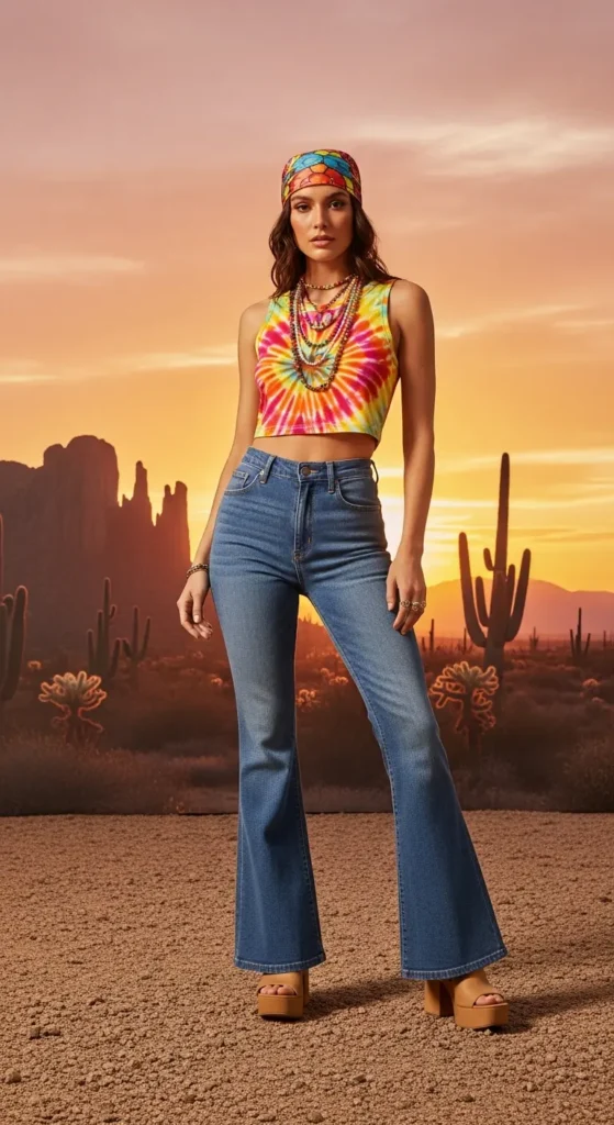 Tie-dye boho desert outfit