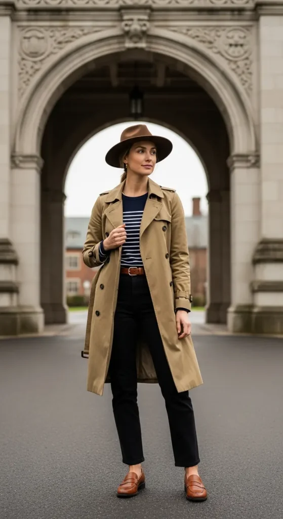 Trench coat school outfit