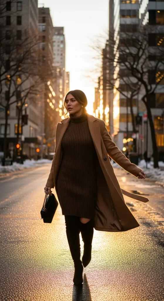 Turtleneck dress NYC winter