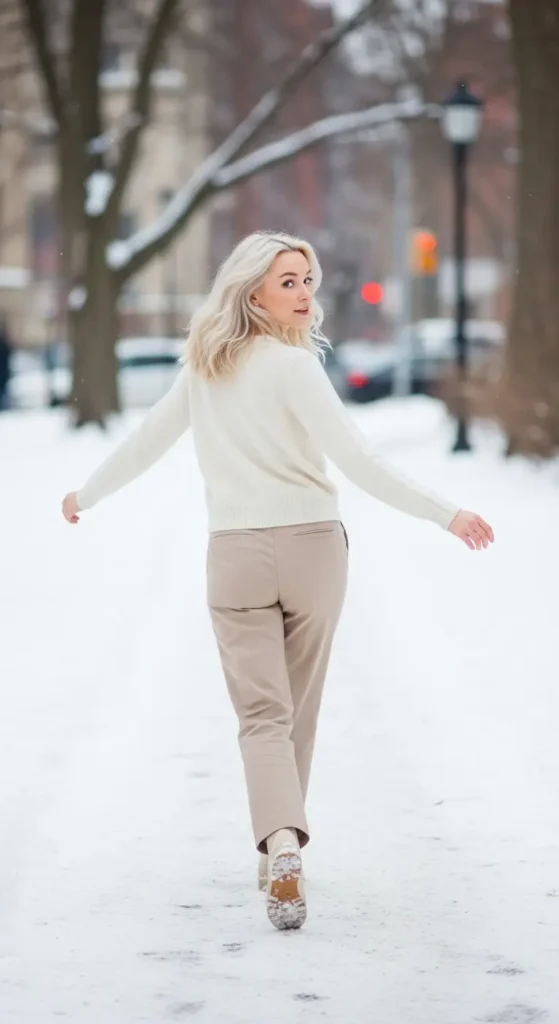 Vanilla blonde winter hair