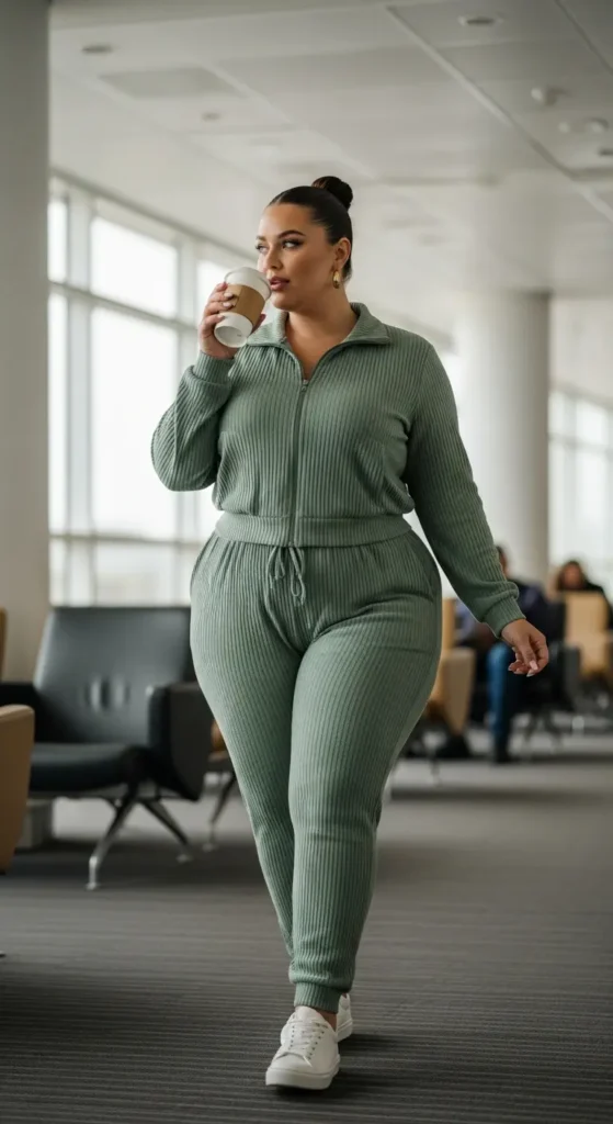 Velour tracksuit curvy baddie outfit
