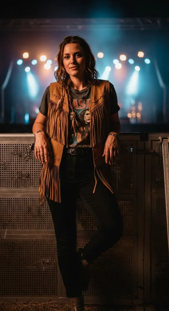 Western boho festival vest