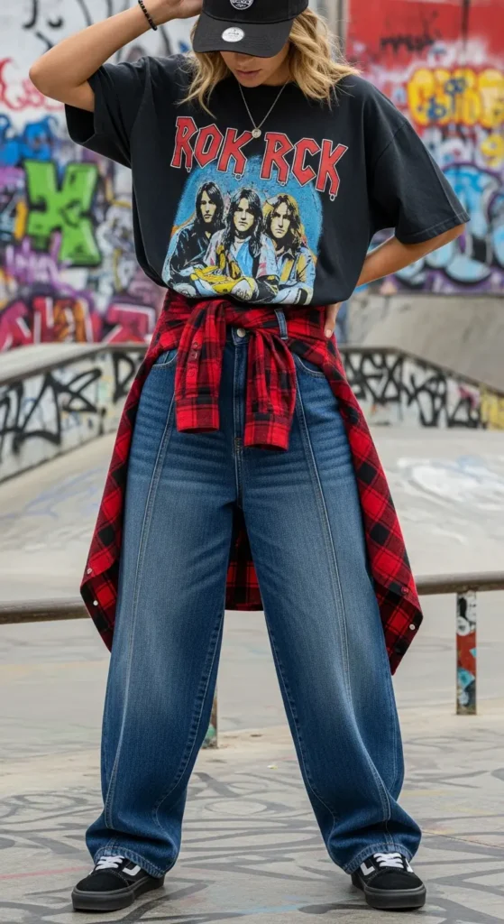 Wide leg jeans outfit