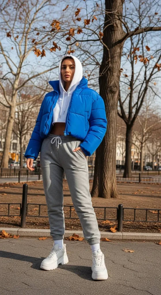 Winter puffer jacket outfits