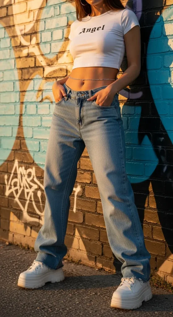 Y2K baggy jeans outfit