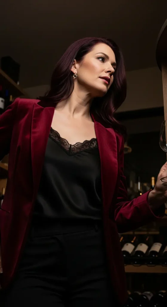 Burgundy hair color women over 50