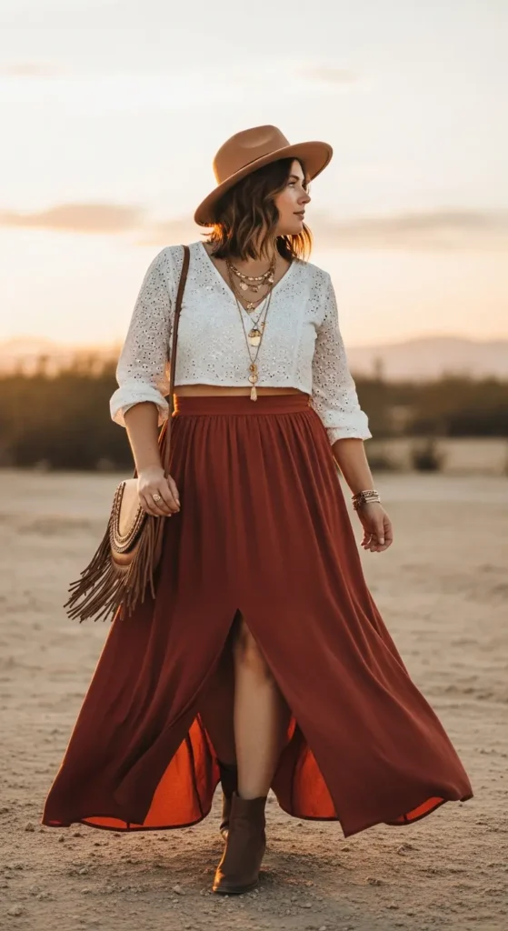 Curvy boho western style