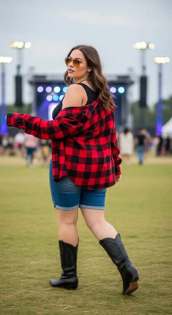 Curvy flannel concert style