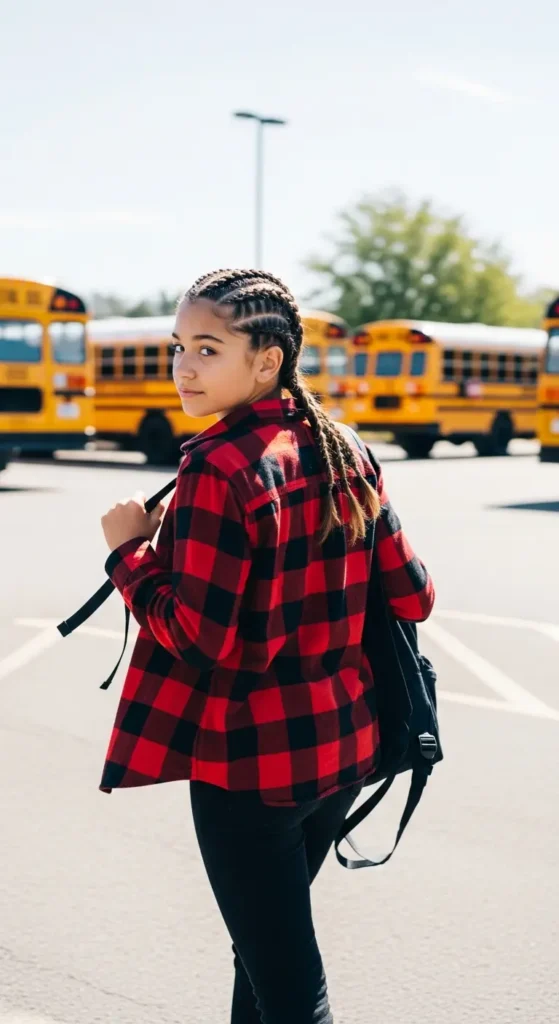 Double French braids hairstyle