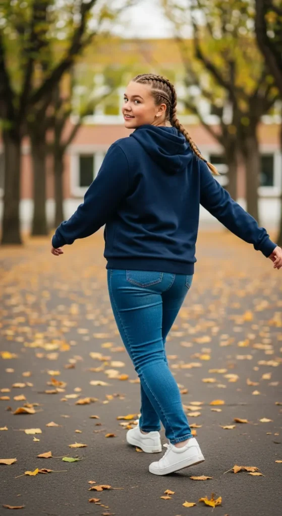 Dutch braid crown school hairstyle