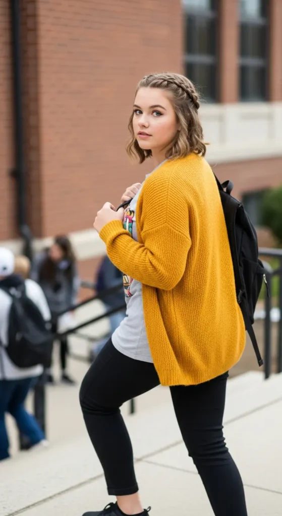Messy fishtail braid school